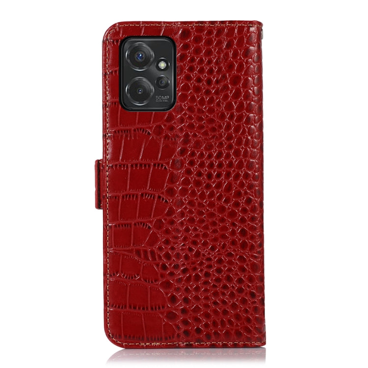 For Motorola Moto G Power 2023 Crocodile Top Layer Cowhide Leather Phone Case(Red) - Motorola Cases by PMC TechLife | Online Shopping South Africa | PMC TechLife | Buy Now Pay Later Mobicred