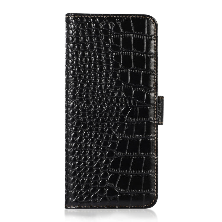 For Motorola Moto G35 Crocodile Top Layer Cowhide Leather Phone Case(Black) - Motorola Cases by PMC TechLife | Online Shopping South Africa | PMC TechLife | Buy Now Pay Later Mobicred