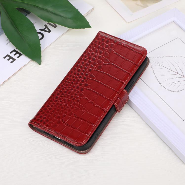 For Motorola Moto G15 4G / G05 Crocodile Top Layer Cowhide Leather Phone Case(Red) - Motorola Cases by PMC TechLife | Online Shopping South Africa | PMC TechLife | Buy Now Pay Later Mobicred