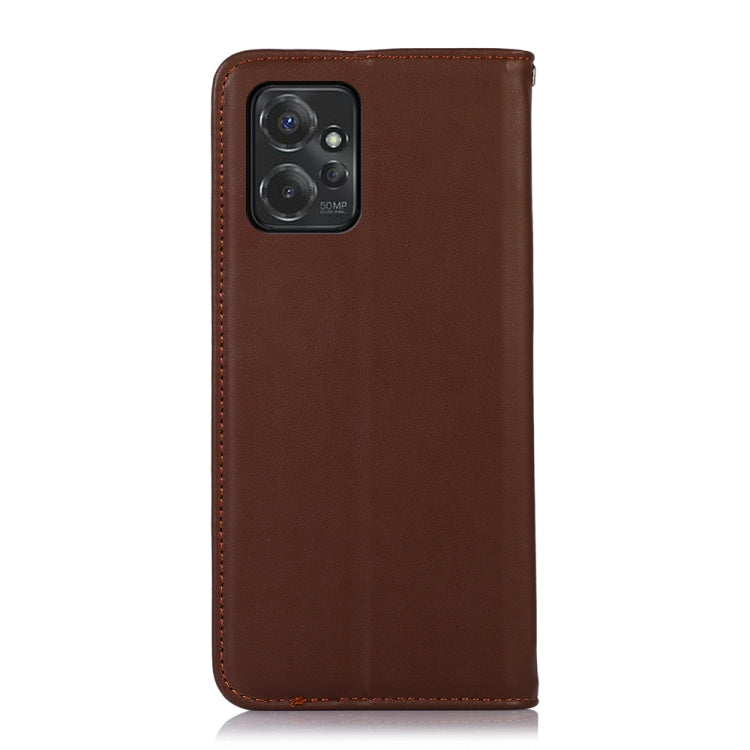 For Motorola Moto G Power 2023 KHAZNEH Nappa Top Layer Cowhide Leather Phone Case(Brown) - Motorola Cases by PMC TechLife | Online Shopping South Africa | PMC TechLife | Buy Now Pay Later Mobicred