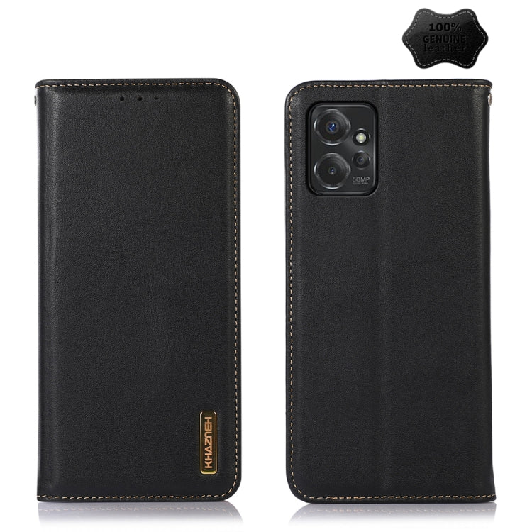 For Motorola Moto G Power 2023 KHAZNEH Nappa Top Layer Cowhide Leather Phone Case(Black) - Motorola Cases by PMC TechLife | Online Shopping South Africa | PMC TechLife | Buy Now Pay Later Mobicred