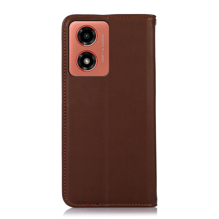 For Motorola Moto G04 / G24 KHAZNEH Nappa Top Layer Cowhide Leather Phone Case(Brown) - Motorola Cases by PMC TechLife | Online Shopping South Africa | PMC TechLife | Buy Now Pay Later Mobicred