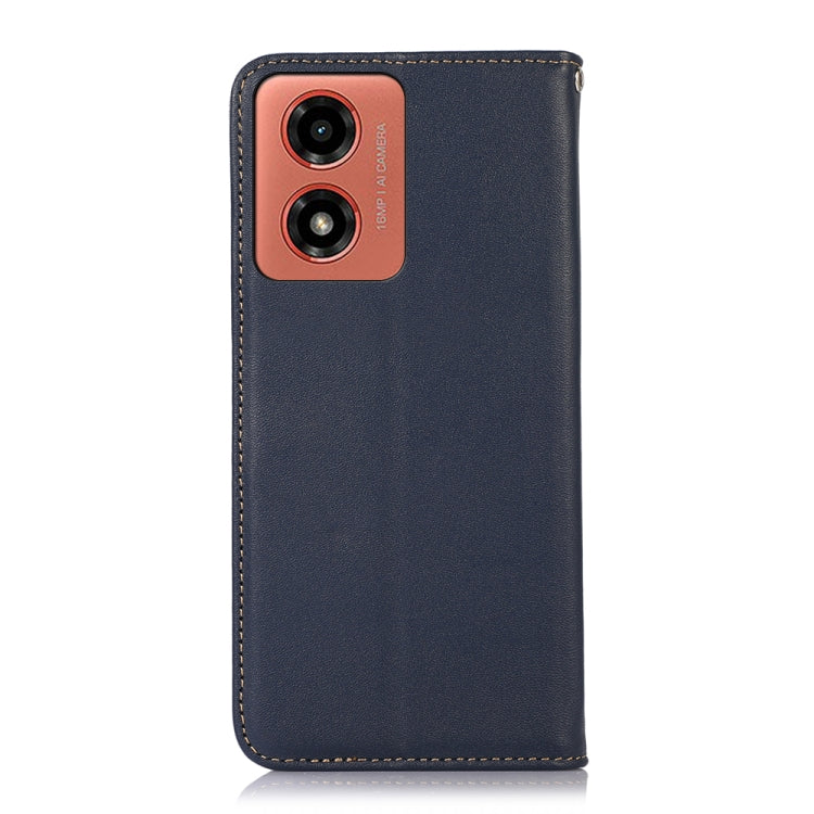 For Motorola Moto G04 / G24 KHAZNEH Nappa Top Layer Cowhide Leather Phone Case(Blue) - Motorola Cases by PMC TechLife | Online Shopping South Africa | PMC TechLife | Buy Now Pay Later Mobicred