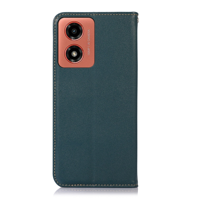 For Motorola Moto G04 / G24 KHAZNEH Nappa Top Layer Cowhide Leather Phone Case(Green) - Motorola Cases by PMC TechLife | Online Shopping South Africa | PMC TechLife | Buy Now Pay Later Mobicred