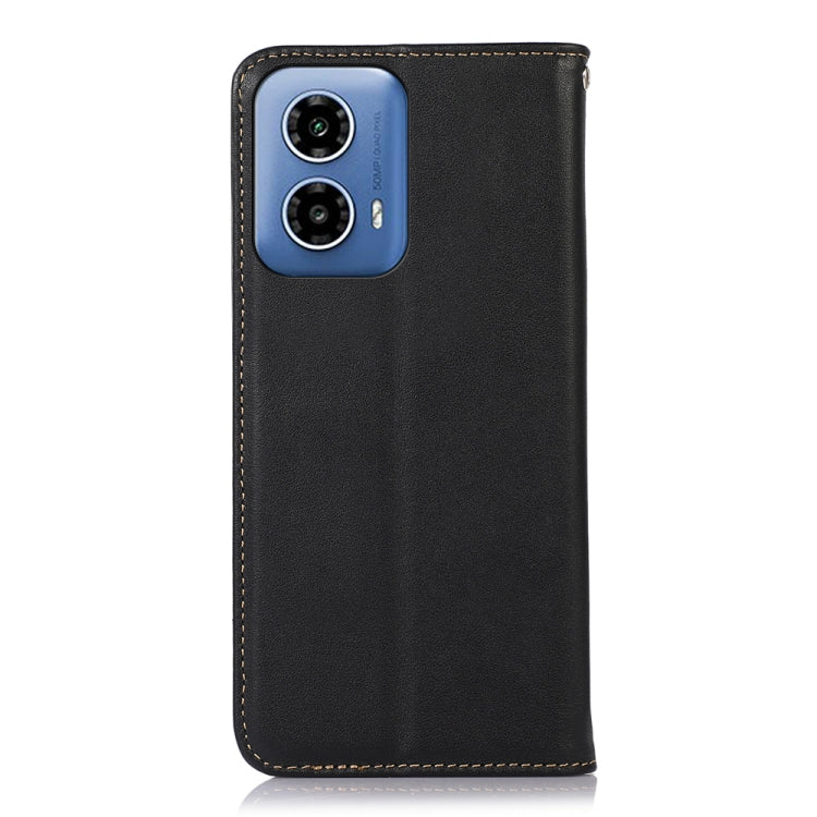 For Motorola Moto G34 KHAZNEH Nappa Top Layer Cowhide Leather Phone Case(Black) - Motorola Cases by PMC TechLife | Online Shopping South Africa | PMC TechLife | Buy Now Pay Later Mobicred