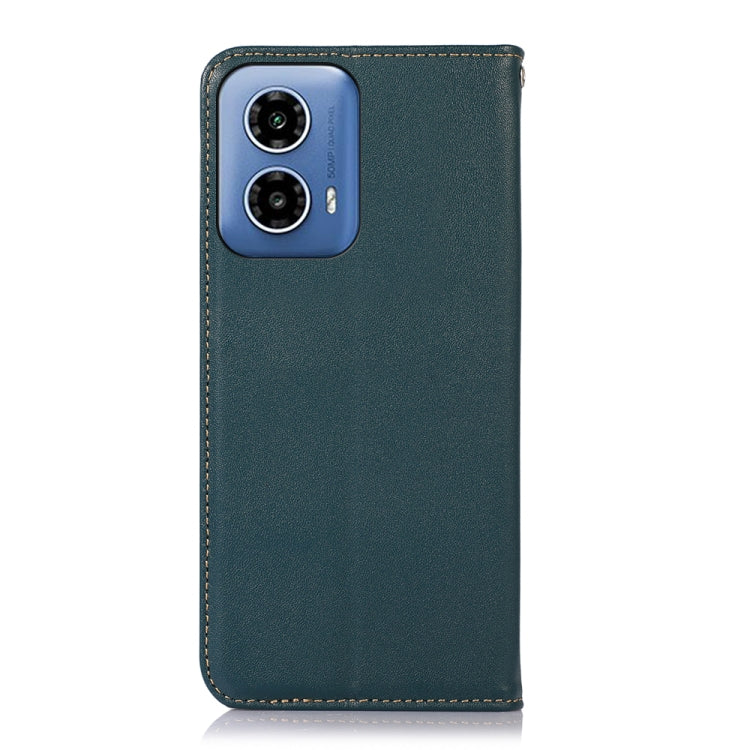 For Motorola Moto G34 KHAZNEH Nappa Top Layer Cowhide Leather Phone Case(Green) - Motorola Cases by PMC TechLife | Online Shopping South Africa | PMC TechLife | Buy Now Pay Later Mobicred