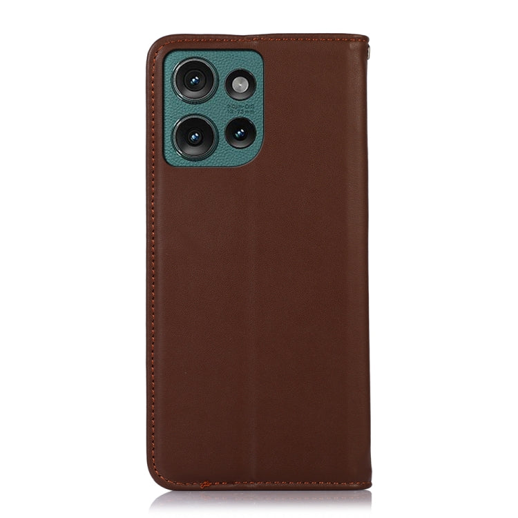 For Motorola Edge 50 Neo KHAZNEH Nappa Top Layer Cowhide Leather Phone Case(Brown) - Motorola Cases by PMC TechLife | Online Shopping South Africa | PMC TechLife | Buy Now Pay Later Mobicred