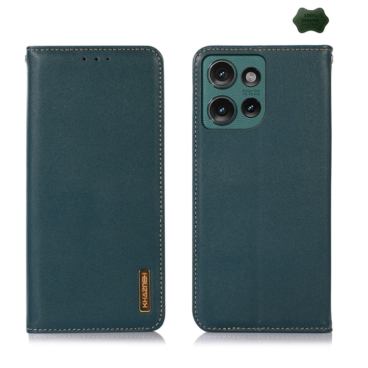 For Motorola Edge 50 Neo KHAZNEH Nappa Top Layer Cowhide Leather Phone Case(Green) - Motorola Cases by PMC TechLife | Online Shopping South Africa | PMC TechLife | Buy Now Pay Later Mobicred