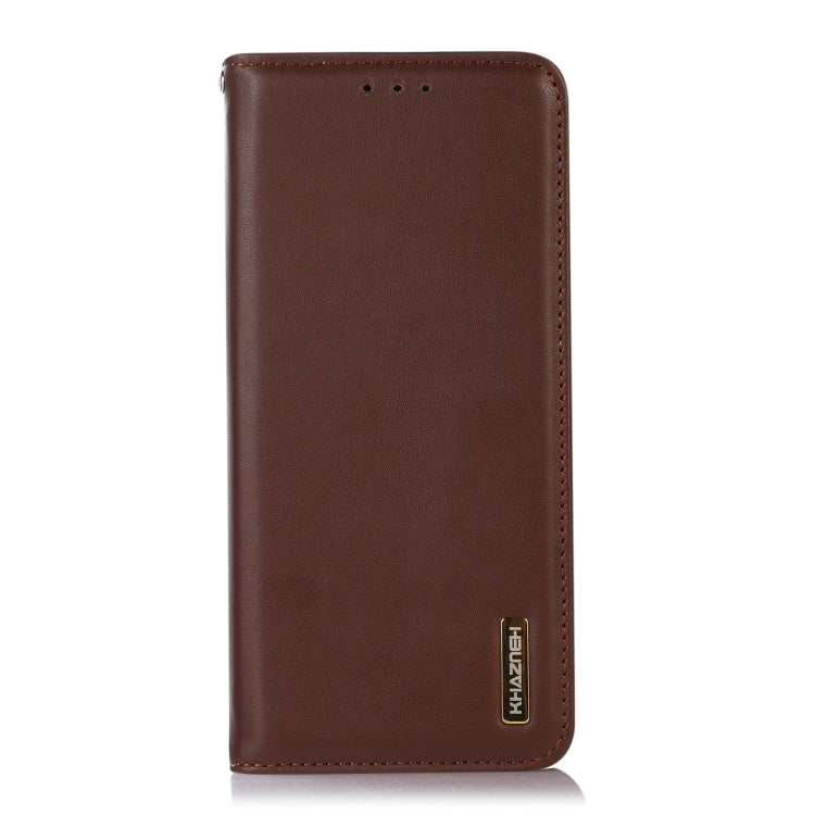For Motorola Moto G35 KHAZNEH Nappa Top Layer Cowhide Leather Phone Case(Brown) - Motorola Cases by PMC TechLife | Online Shopping South Africa | PMC TechLife | Buy Now Pay Later Mobicred
