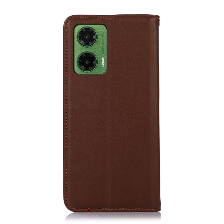 For Motorola Moto G35 KHAZNEH Nappa Top Layer Cowhide Leather Phone Case(Brown) - Motorola Cases by PMC TechLife | Online Shopping South Africa | PMC TechLife | Buy Now Pay Later Mobicred