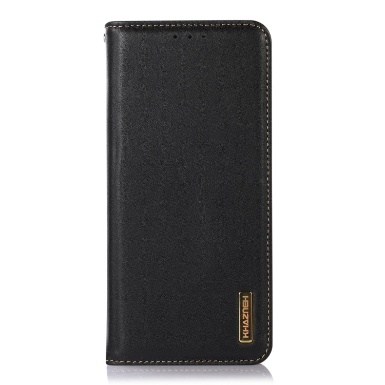 For Motorola Moto G35 KHAZNEH Nappa Top Layer Cowhide Leather Phone Case(Black) - Motorola Cases by PMC TechLife | Online Shopping South Africa | PMC TechLife | Buy Now Pay Later Mobicred
