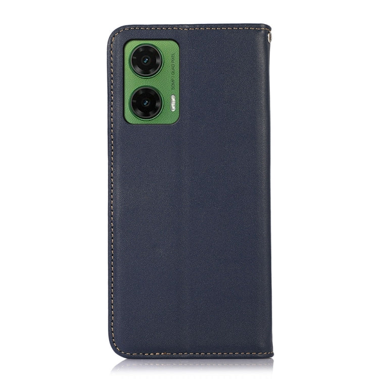 For Motorola Moto G35 KHAZNEH Nappa Top Layer Cowhide Leather Phone Case(Blue) - Motorola Cases by PMC TechLife | Online Shopping South Africa | PMC TechLife | Buy Now Pay Later Mobicred
