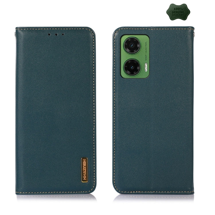 For Motorola Moto G35 KHAZNEH Nappa Top Layer Cowhide Leather Phone Case(Green) - free shipping - PMC TechLife - Order now!