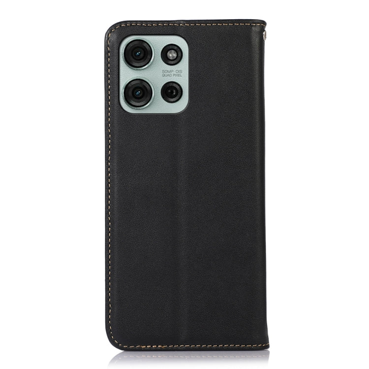 For Motorola Moto G75 5G KHAZNEH Nappa Top Layer Cowhide Leather Phone Case(Black) - Motorola Cases by PMC TechLife | Online Shopping South Africa | PMC TechLife | Buy Now Pay Later Mobicred