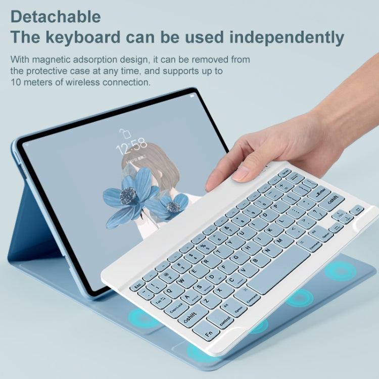 For Lenovo Tab M10 Plus 10.6 3rd Gen 2022 LX106 Square Keys Detachable Bluetooth Keyboard Leather Tablet Case(Purple) - Lenovo Keyboard by PMC TechLife | Online Shopping South Africa | PMC TechLife