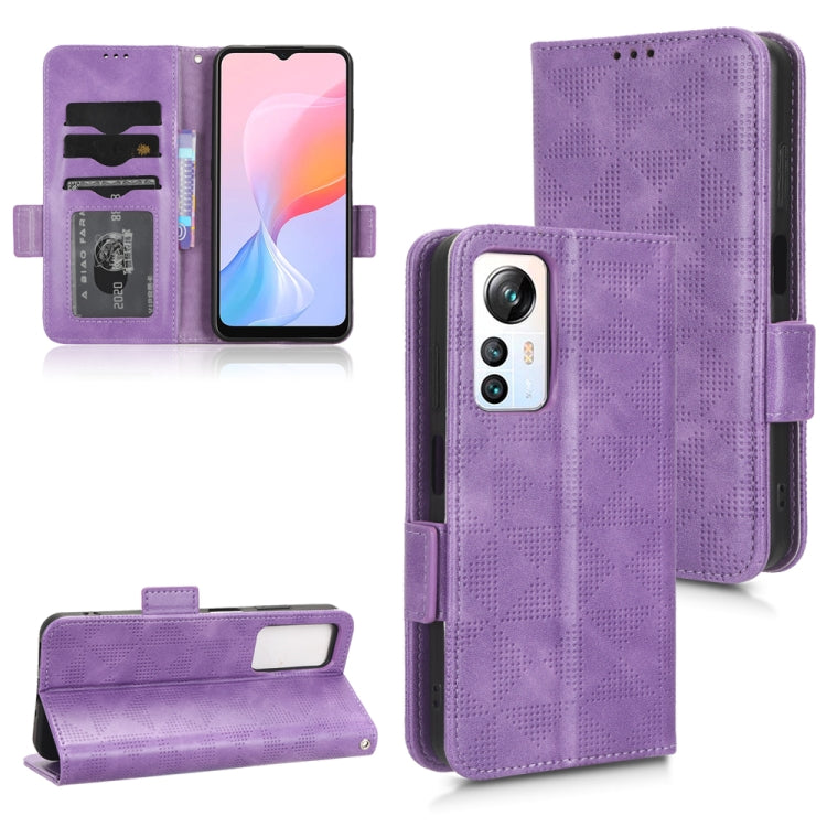 For Blackview A85 Symmetrical Triangle Leather Phone Case(Purple) - More Brand by PMC TechLife | Online Shopping South Africa | PMC TechLife | Buy Now Pay Later Mobicred