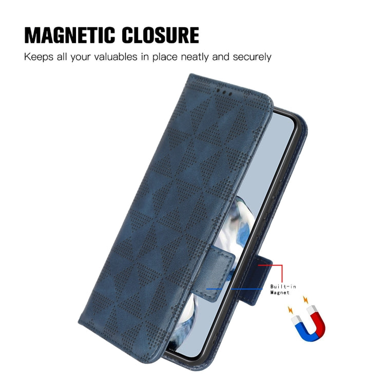 For Blackview A85 Symmetrical Triangle Leather Phone Case(Blue) - More Brand by PMC TechLife | Online Shopping South Africa | PMC TechLife | Buy Now Pay Later Mobicred