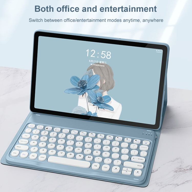 For Lenovo Tab M10 Plus 10.6 3rd Gen 2022 YM-LX106 Round Key Detachable Bluetooth Tablet Keyboard Leather Case with Mouse(Matcha Green) - free shipping - PMC TechLife - Order now!