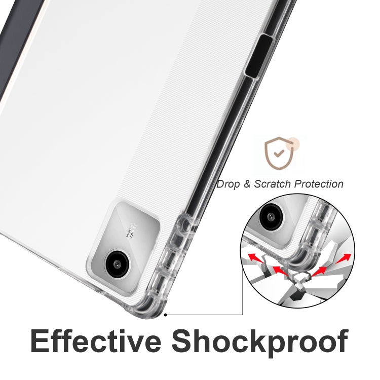 For Lenovo Tab M11 / Xiaoxin Pad 11 2024 3-fold Clear TPU Leather Tablet Case with Pen Slot(Black) - Lenovo by PMC Jewellery | Online Shopping South Africa | PMC Jewellery | Buy Now Pay Later Mobicred
