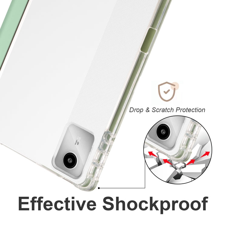 For Lenovo Tab M11 / Xiaoxin Pad 11 2024 3-fold Clear TPU Leather Tablet Case with Pen Slot(Green) - Lenovo by PMC Jewellery | Online Shopping South Africa | PMC Jewellery | Buy Now Pay Later Mobicred