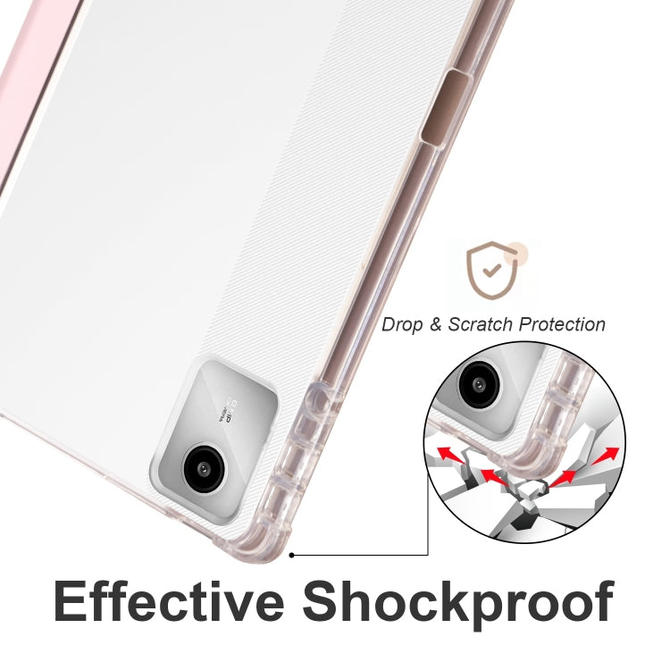 For Lenovo Tab M11 / Xiaoxin Pad 11 2024 3-fold Clear TPU Leather Tablet Case with Pen Slot(Pink) - Lenovo by PMC Jewellery | Online Shopping South Africa | PMC Jewellery | Buy Now Pay Later Mobicred