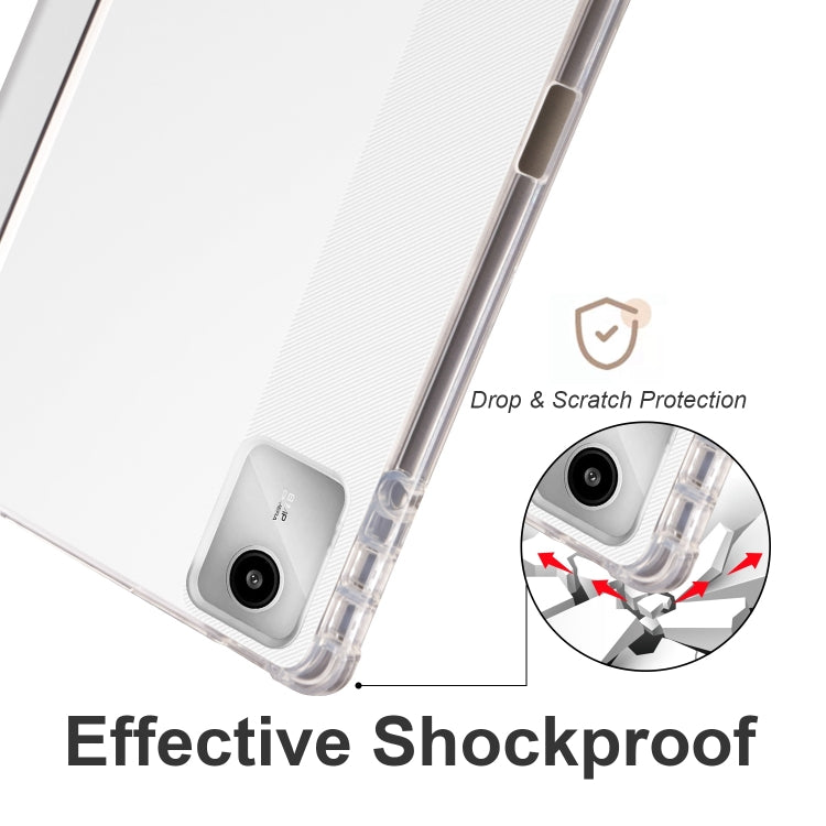 For Lenovo Tab M11 / Xiaoxin Pad 11 2024 3-fold Clear TPU Leather Tablet Case with Pen Slot(Space Grey) - Lenovo by PMC Jewellery | Online Shopping South Africa | PMC Jewellery | Buy Now Pay Later Mobicred