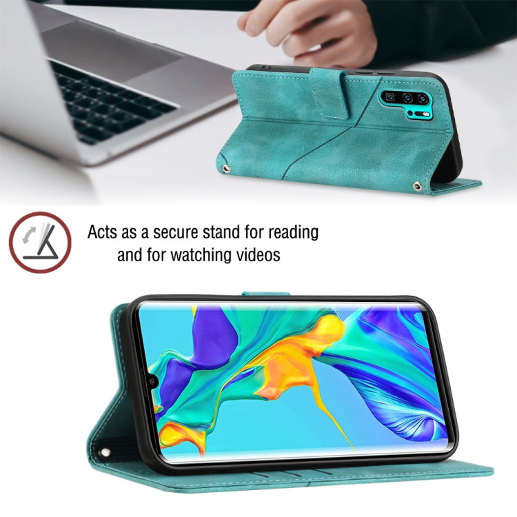 For Huawei P30 Pro Skin-feel Embossed Leather Phone Case(Green) - Huawei Cases by PMC TechLife | Online Shopping South Africa | PMC TechLife