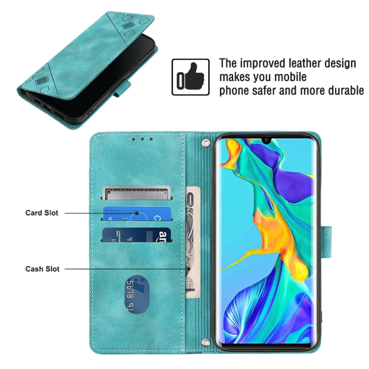 For Huawei P30 Pro Skin-feel Embossed Leather Phone Case(Green) - Huawei Cases by PMC TechLife | Online Shopping South Africa | PMC TechLife
