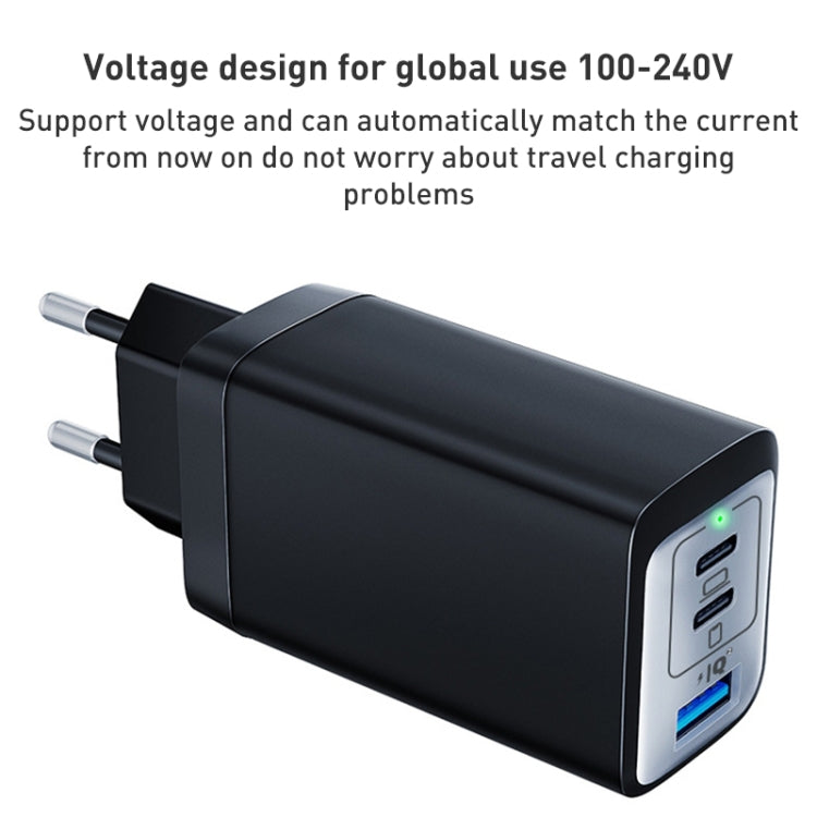 65W Dual PD USB-C / Type-C + USB 3-Port Gan Fast Charging Charger, Plug:EU Plug(White) - USB Charger by PMC Jewellery | Online Shopping South Africa | PMC Jewellery | Buy Now Pay Later Mobicred