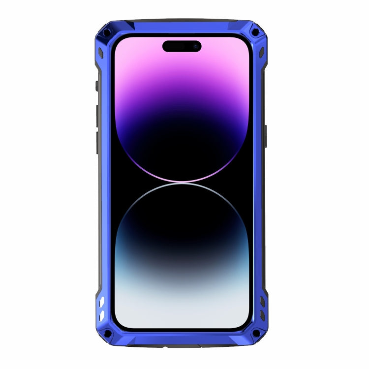 For iPhone 14 Pro RedPepper Silver Shield Series All-inclusive Lens Metal Phone Case(Blue) - iPhone 14 Pro Cases by RedPepper | Online Shopping South Africa | PMc TechLife | Buy Now Pay Later Mobicred