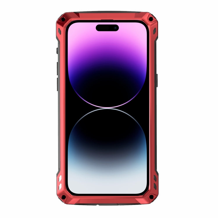 For iPhone 14 Pro Max RedPepper Silver Shield Series All-inclusive Lens Metal Phone Case(Red) - iPhone 14 Pro Max Cases by RedPepper | Online Shopping South Africa | PMc TechLife | Buy Now Pay Later Mobicred
