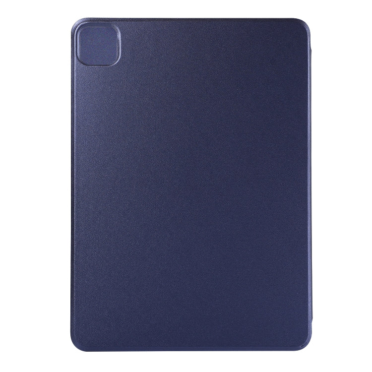 For iPad Air 13 2024 / Pro 12.9 2020 Non-buckle Double-sided Magnetic Flip Leather Tablet Case With Holder & Sleep / Wake-up Function(Dark Blue) - iPad Pro 12.9 (2020) Cases by PMC TechLife | Online Shopping South Africa | PMC TechLife | Buy Now Pay Later Mobicred