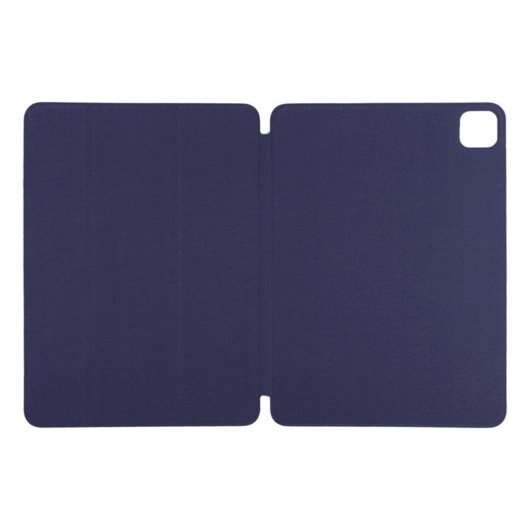 For iPad Air 13 2024 / Pro 12.9 2020 Non-buckle Double-sided Magnetic Flip Leather Tablet Case With Holder & Sleep / Wake-up Function(Dark Blue) - iPad Pro 12.9 (2020) Cases by PMC TechLife | Online Shopping South Africa | PMC TechLife | Buy Now Pay Later Mobicred