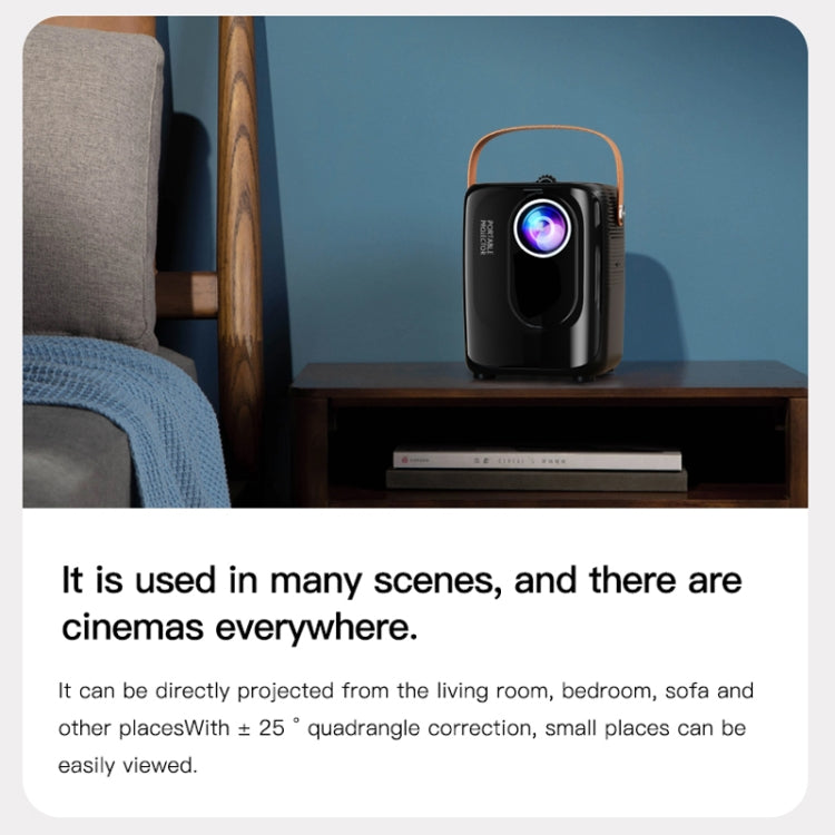 A007 Portable 1280 x 720 HD 113 ANSI Smart LED Projector, Plug:US Plug(Black) - Mini Projector by PMC TechLife | Online Shopping South Africa | PMC TechLife | Buy Now Pay Later Mobicred