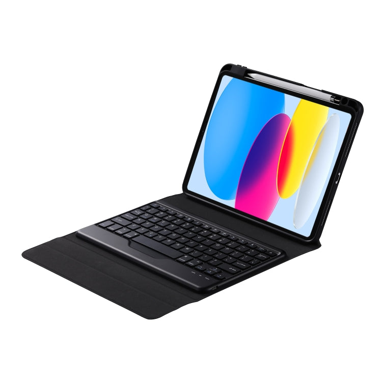 For iPad 2025 / 2022 B10 Triangle Holder Tablet Bluetooth Keyboard Leather Case(Black) - Universal by PMC TechLife | Online Shopping South Africa | PMC TechLife | Buy Now Pay Later Mobicred