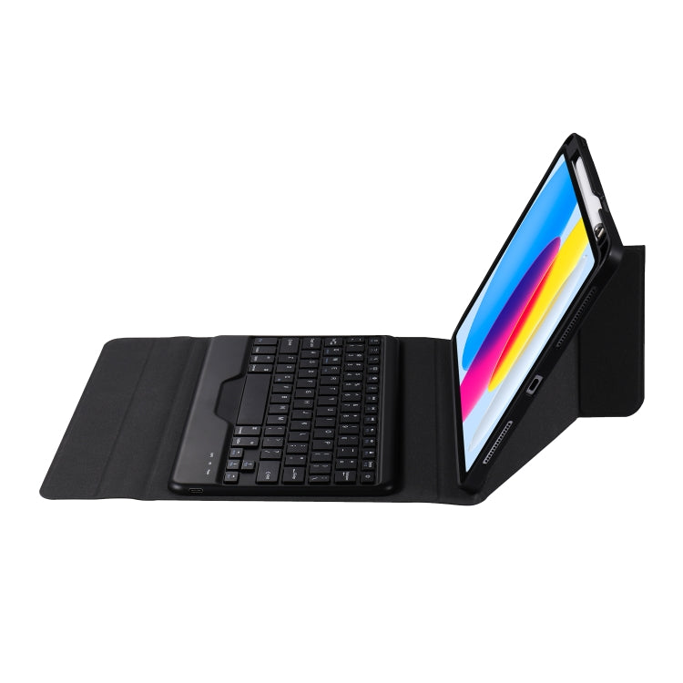 For iPad 2025 / 2022 B10 Triangle Holder Tablet Bluetooth Keyboard Leather Case(Black) - Universal by PMC TechLife | Online Shopping South Africa | PMC TechLife | Buy Now Pay Later Mobicred