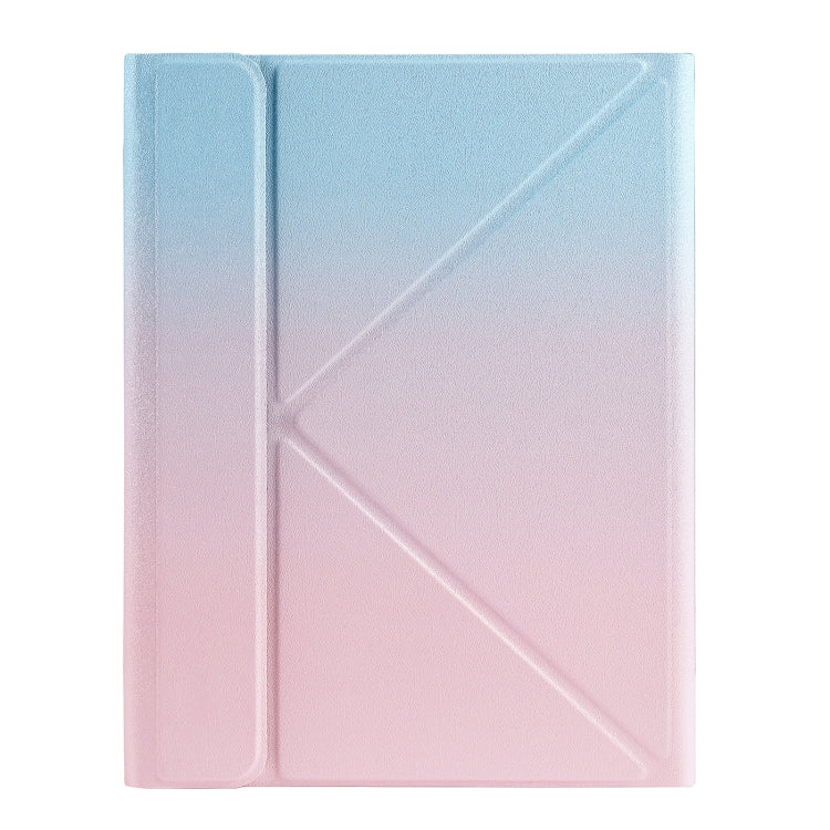 For iPad 10th Gen 10.9 2022 B10 Triangle Holder Tablet Bluetooth Keyboard Leather Case(Blue Pink) - Universal by PMC TechLife | Online Shopping South Africa | PMC TechLife