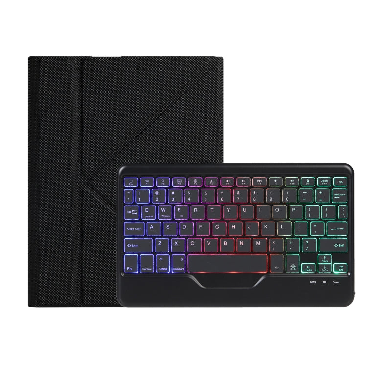 For iPad 10th Gen 10.9 2022 B10S Triangle Holder Three-color Backlight Bluetooth Keyboard Leather Case(Black) - Universal by PMC TechLife | Online Shopping South Africa | PMC TechLife