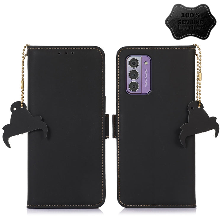 For Nokia G42 Genuine Leather Magnetic RFID Leather Phone Case(Black) - Nokia Cases by PMC TechLife | Online Shopping South Africa | PMC TechLife | Buy Now Pay Later Mobicred