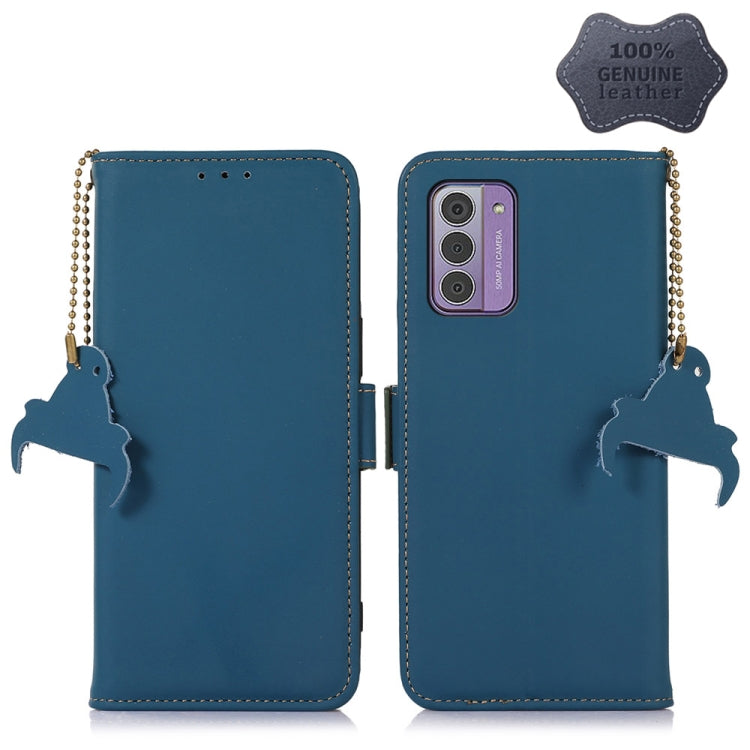 For Nokia G42 Genuine Leather Magnetic RFID Leather Phone Case(Blue) - Nokia Cases by PMC TechLife | Online Shopping South Africa | PMC TechLife | Buy Now Pay Later Mobicred