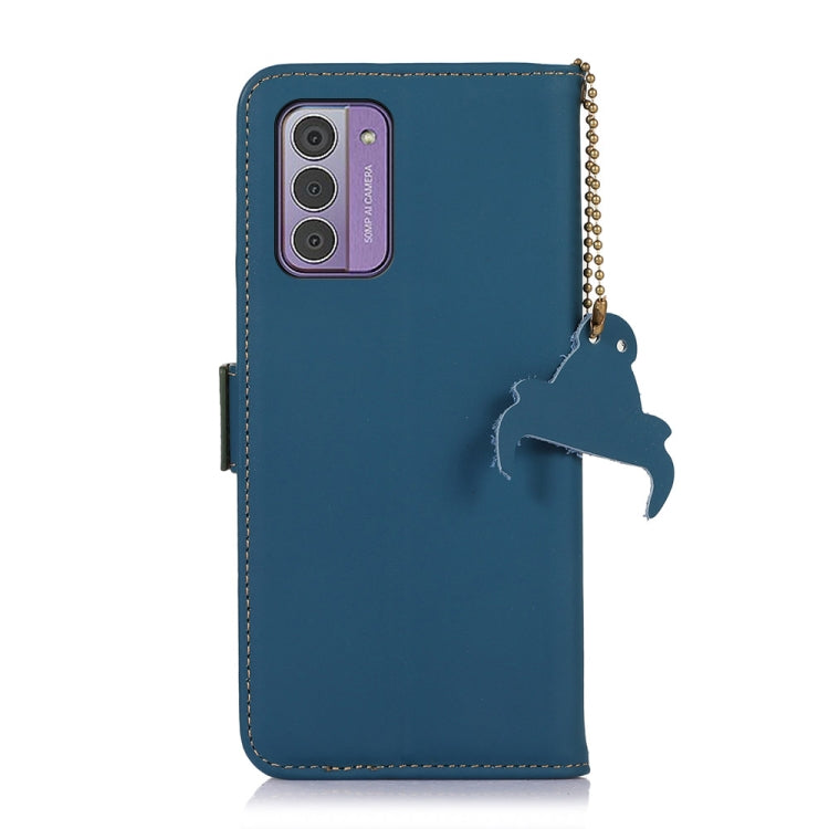 For Nokia G42 Genuine Leather Magnetic RFID Leather Phone Case(Blue) - Nokia Cases by PMC TechLife | Online Shopping South Africa | PMC TechLife | Buy Now Pay Later Mobicred