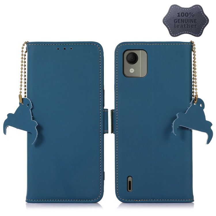 For Nokia C110 Genuine Leather Magnetic RFID Leather Phone Case(Blue) - Nokia Cases by PMC TechLife | Online Shopping South Africa | PMC TechLife | Buy Now Pay Later Mobicred