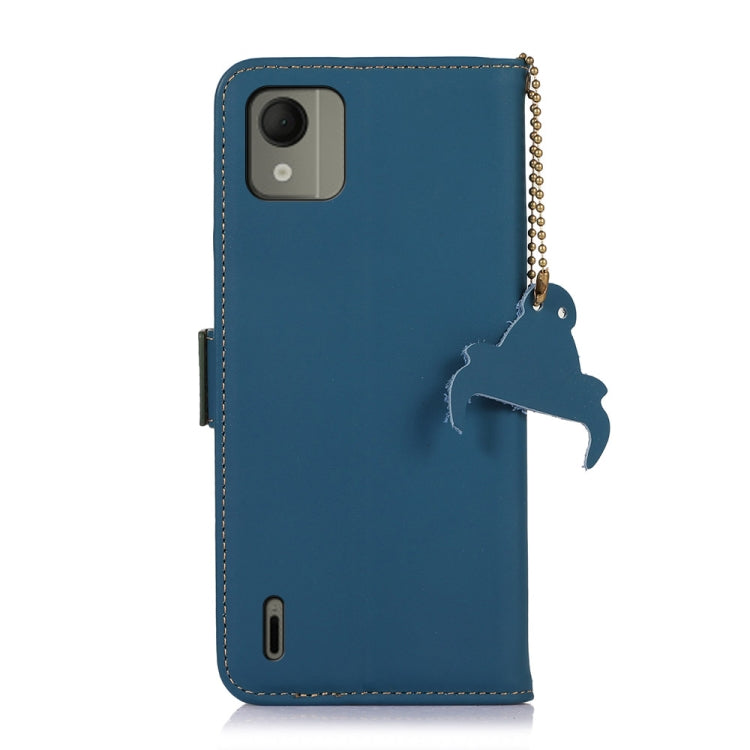 For Nokia C110 Genuine Leather Magnetic RFID Leather Phone Case(Blue) - Nokia Cases by PMC TechLife | Online Shopping South Africa | PMC TechLife | Buy Now Pay Later Mobicred