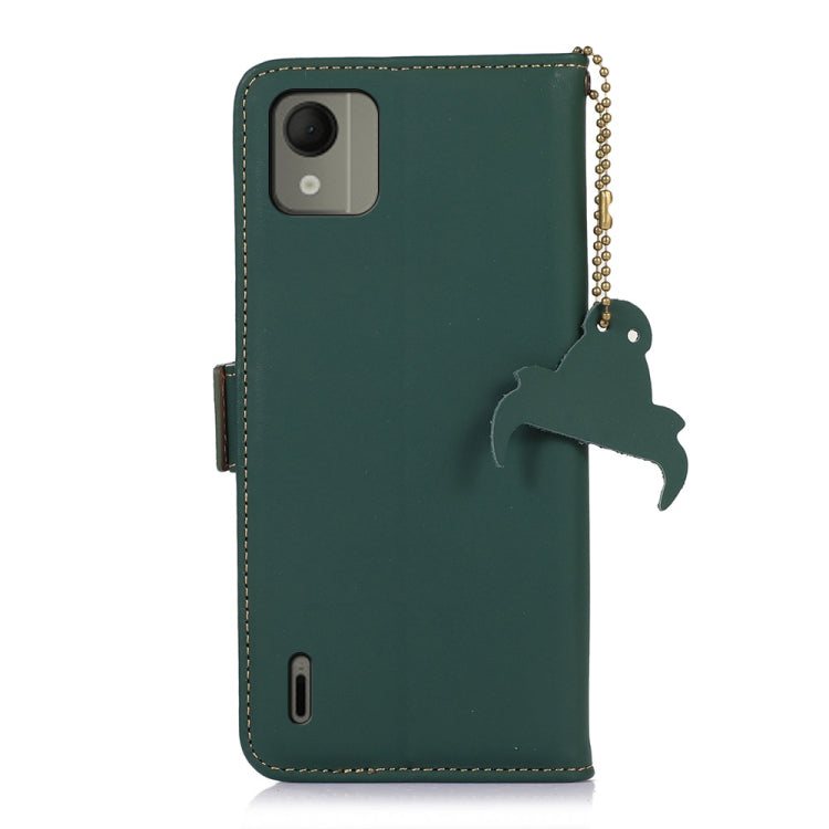 For Nokia C110 Genuine Leather Magnetic RFID Leather Phone Case(Green) - Nokia Cases by PMC TechLife | Online Shopping South Africa | PMC TechLife | Buy Now Pay Later Mobicred
