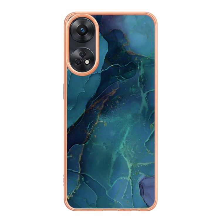 For OPPO Reno 8T 4G Electroplating Marble Dual-side IMD Phone Case(Green 017) - free shipping - PMC TechLife - Order now!