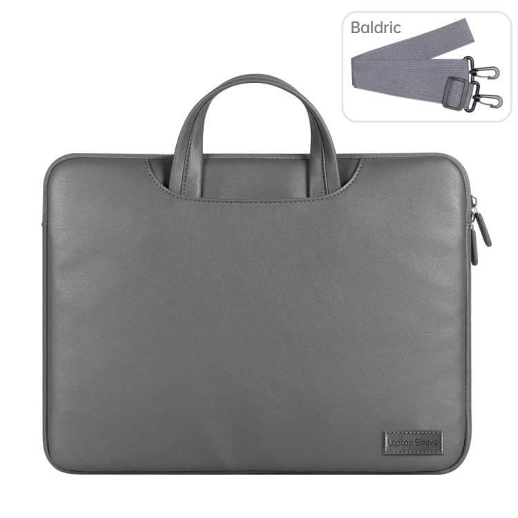 Waterproof PU Laptop Bag Inner Bag, Size:15 inch(Grey) - Other by PMC Jewellery | Online Shopping South Africa | PMC Jewellery | Buy Now Pay Later Mobicred