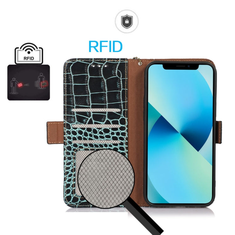 For Google Pixel 8 Crocodile Top Layer Cowhide Leather Phone Case(Green) - Google Cases by PMC TechLife | Online Shopping South Africa | PMC TechLife | Buy Now Pay Later Mobicred