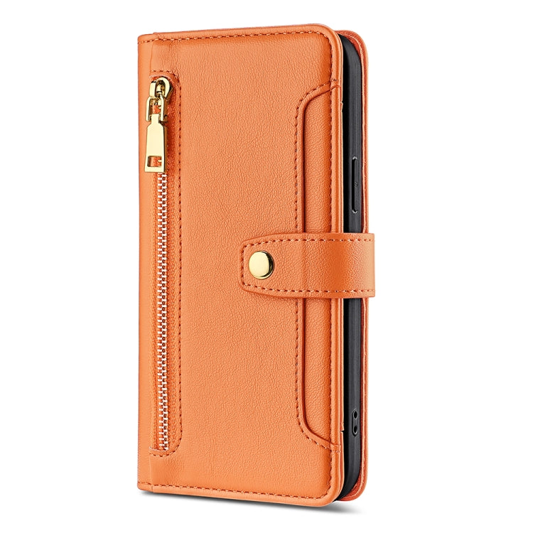 For Infinix Hot 12 Pro Sheep Texture Cross-body Zipper Wallet Leather Phone Case(Orange) - Infinix Cases by PMC TechLife | Online Shopping South Africa | PMC TechLife | Buy Now Pay Later Mobicred