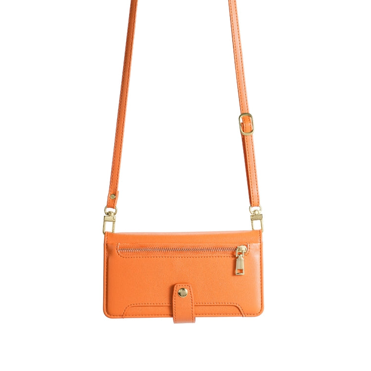 For Rakuten Big S Sheep Texture Cross-body Zipper Wallet Leather Phone Case(Orange) - More Brand by PMC TechLife | Online Shopping South Africa | PMC TechLife | Buy Now Pay Later Mobicred