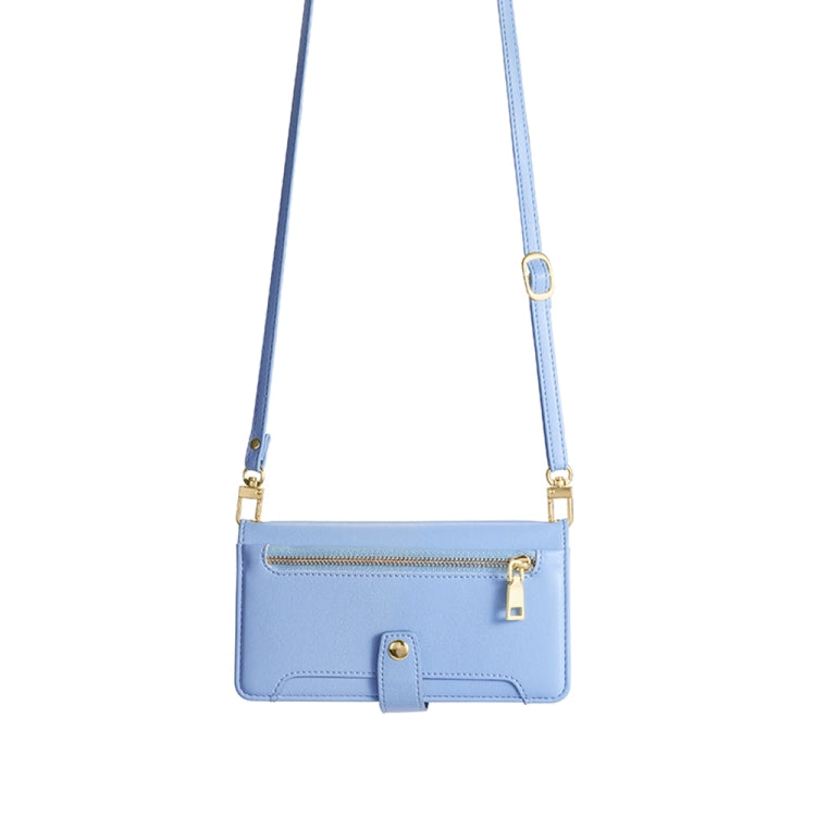 For Rakuten Big S Sheep Texture Cross-body Zipper Wallet Leather Phone Case(Blue) - free shipping - PMC TechLife - Order now!